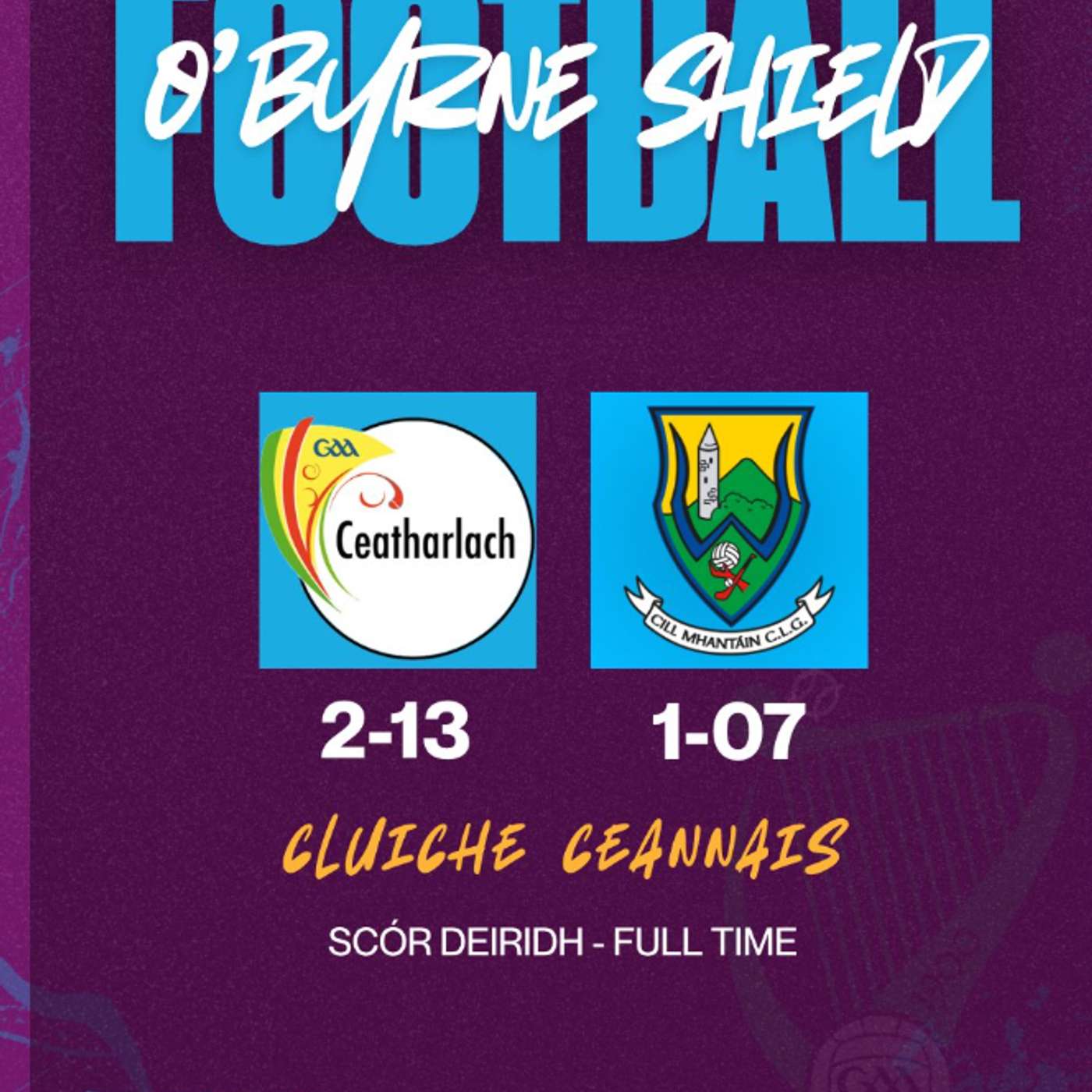 Listen to all the reaction as Carlow win the O'Byrne Shield Listen to all the reaction as Carlow win the O'Byrne Shield