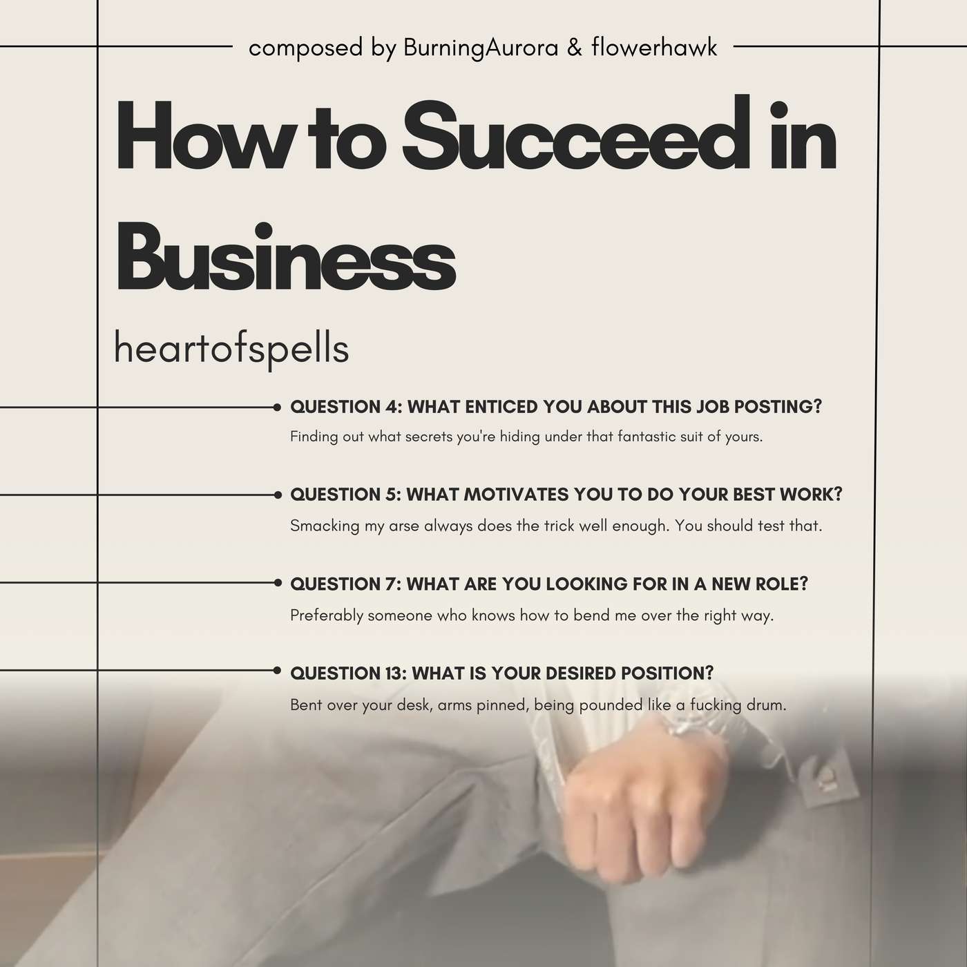 How to Succeed in Business by heartofspells