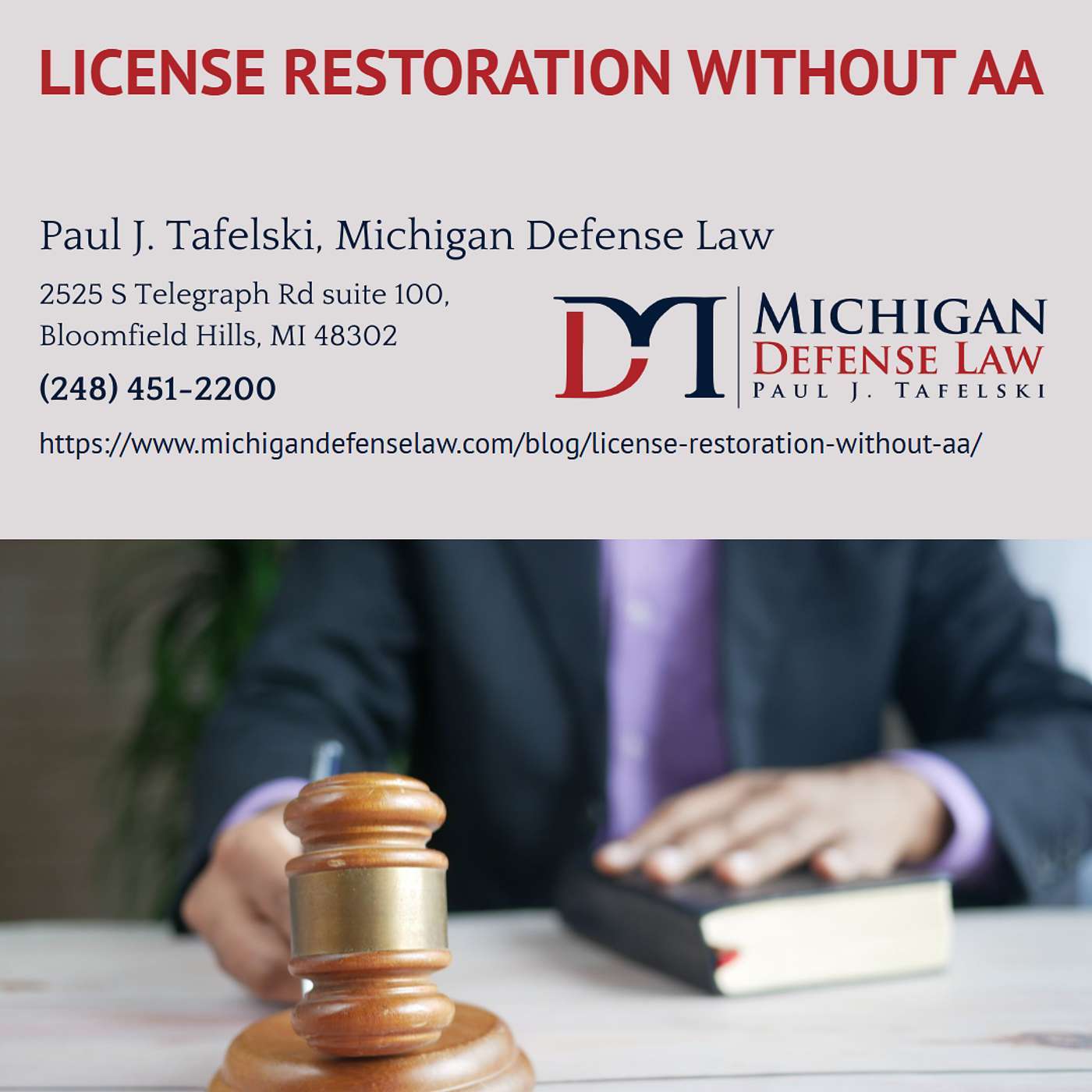 Can You Get Michigan License Restoration Without AA? - Paul J. Tafelski episode artwork